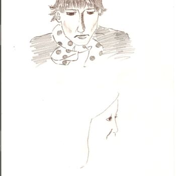 Dessin intitulée "Visage 18" par Paul-Éric Langevin, Œuvre d'art originale, Crayon