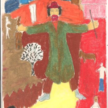 Dessin intitulée "Chagall 17" par Paul-Éric Langevin, Œuvre d'art originale, Pastel