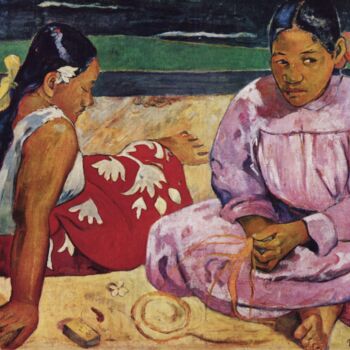 Painting titled "Femmes tahitiennes…" by Paul Gauguin, Original Artwork, Oil
