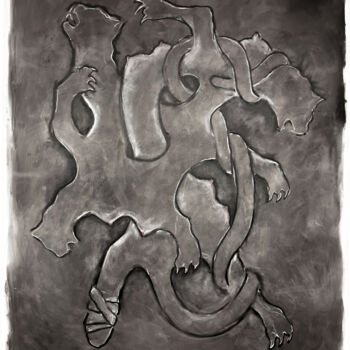 Peinture intitulée "Siamois gris" par Paul Grégoire, Œuvre d'art originale, Huile