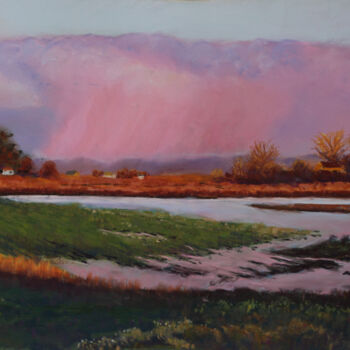 Painting titled "Evening Thunderstorm" by Paul Harman Harman, Original Artwork, Pastel Mounted on Other rigid panel
