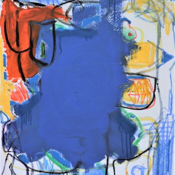 Картина под названием "Our Friend Blue" - Paul Hartel, Подлинное произведение искусства, Акрил Установлен на Деревянная рама…
