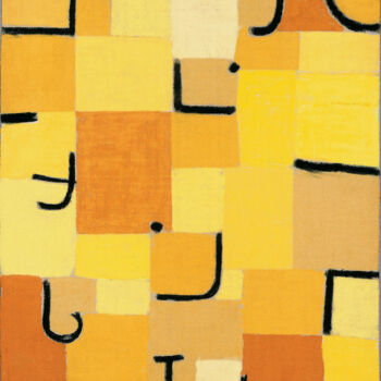 Dibujo titulada "Signs In Yellow" por Paul Klee, Obra de arte original, Pastel