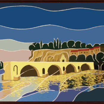 Pintura titulada "Pont Saint Benezet" por Pauleone, Obra de arte original, Acrílico