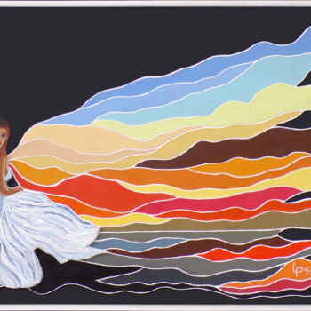 Peinture intitulée "La fée des ondes" par Pauleone, Œuvre d'art originale, Collages