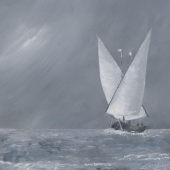 「Barque du Léman (hu…」というタイトルの絵画 Paul Loridantによって, オリジナルのアートワーク, オイル