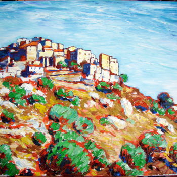 Peinture intitulée "San Antonino ,Corse" par Paul-Louis Recco, Œuvre d'art originale, Huile