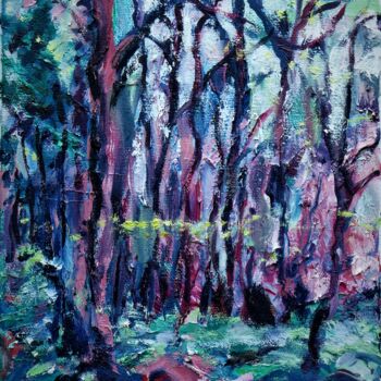 Painting titled "Walk in the woods 2" by Paul Mckee, Original Artwork, Oil
