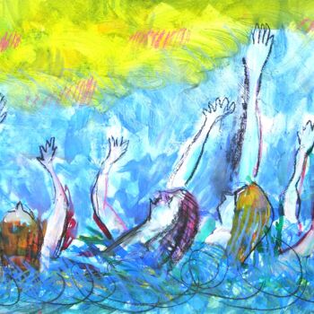Pittura intitolato "women-in-the-water-…" da Paul Mckee, Opera d'arte originale