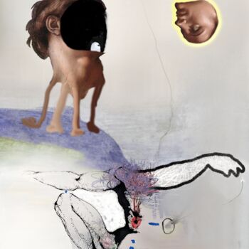 Digital Arts titled "Adam's head walked…" by Paul Minotto, Original Artwork, Digital Painting