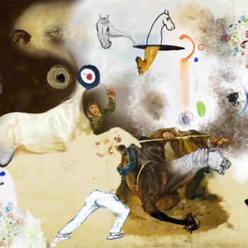 Digitale Kunst mit dem Titel "Unfinished Race of…" von Paul Minotto, Original-Kunstwerk, Öl