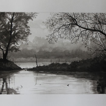 图画 标题为“La Loire” 由Paul Natter, 原创艺术品, 墨