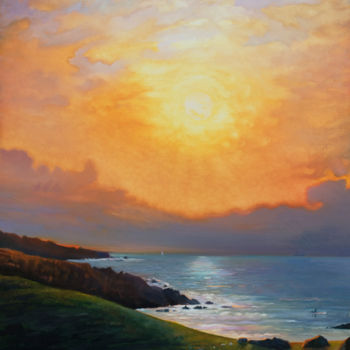 Painting titled "La côte à Doëlan" by Paul Natter, Original Artwork, Oil