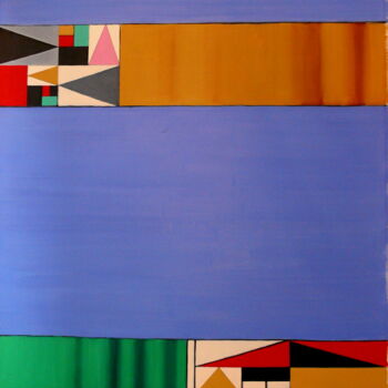 Malerei mit dem Titel "Construction Abstra…" von Paul Rossi, Original-Kunstwerk, Öl