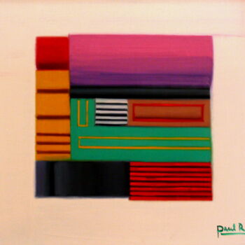 Painting titled "Construction Abstra…" by Paul Rossi, Original Artwork, Oil