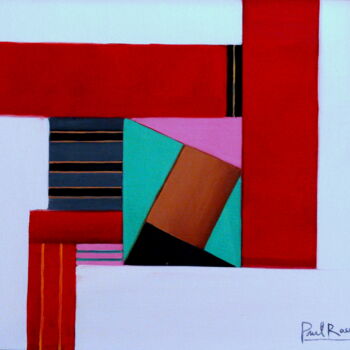 Ζωγραφική με τίτλο "Construction Abstra…" από Paul Rossi, Αυθεντικά έργα τέχνης, Λάδι
