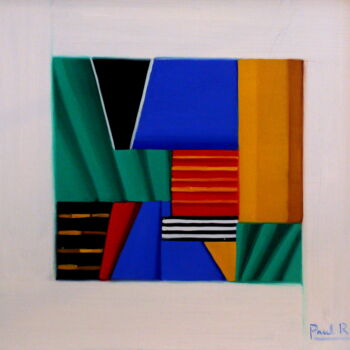 Malerei mit dem Titel "Construction Abstra…" von Paul Rossi, Original-Kunstwerk, Öl