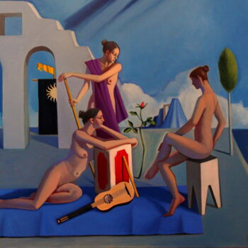Peinture intitulée "Les Trois Grace II" par Paul Rossi, Œuvre d'art originale