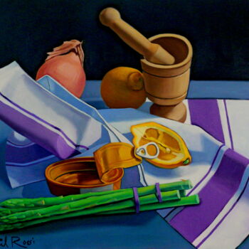 Painting titled "Still Life With Tun…" by Paul Rossi, Original Artwork, Oil