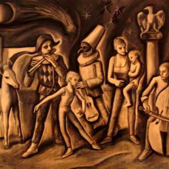 Disegno intitolato "The Family of Harle…" da Paul Rossi, Opera d'arte originale