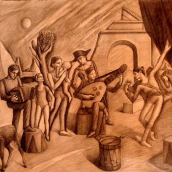 Drawing titled "The Family of Harle…" by Paul Rossi, Original Artwork, Pencil