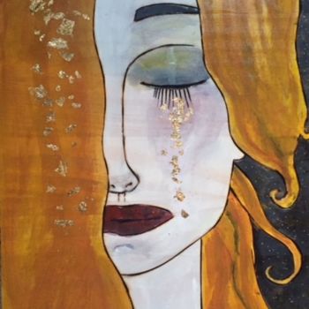 Painting titled "My Klimt girl" by Paul Simon Hughes, Original Artwork