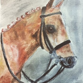 Pittura intitolato "Horse" da Paul Simon Hughes, Opera d'arte originale, Pastello