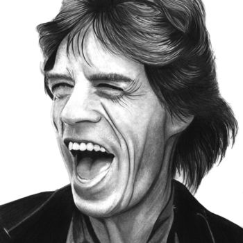 "Mick Jagger" başlıklı Resim Paul Stowe tarafından, Orijinal sanat, Grafit