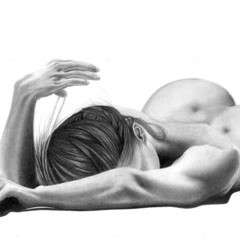Dibujo titulada "Bodyscape #14" por Paul Stowe, Obra de arte original, Grafito