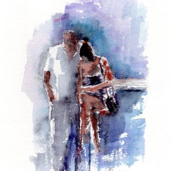 Painting titled "Private Words" by Paul Taylor, Original Artwork, Watercolor