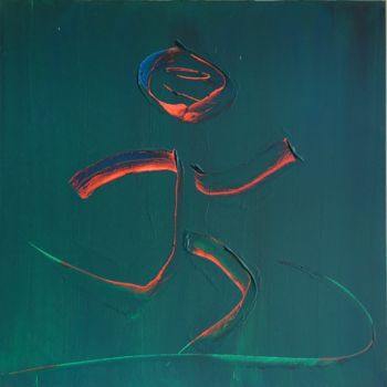 Malerei mit dem Titel "the runing man" von Paul Yves Poumay, Original-Kunstwerk, Acryl