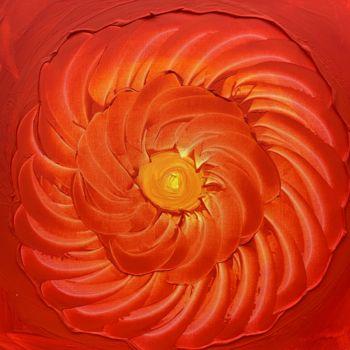 Painting titled "red rose" by Paul Yves Poumay, Original Artwork, Acrylic
