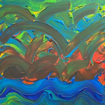 Pintura titulada "la mer et l'oiseau…" por Paul Yves Poumay, Obra de arte original, Acrílico