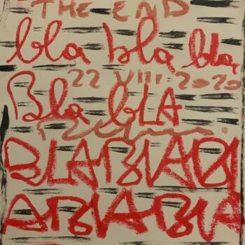 Tekening getiteld "bla-bla-bla" door Paul Yves Poumay, Origineel Kunstwerk, Inkt