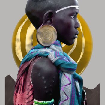 Artes digitais intitulada "African Blue" por Paula Machado, Obras de arte originais, Pintura digital
