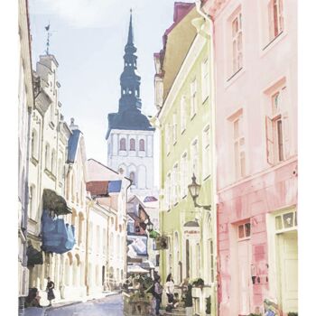 Artes digitais intitulada "Estonia Street" por Paula Machado, Obras de arte originais, Pintura digital