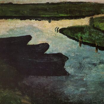 Pittura intitolato "Canal de marais ave…" da Paula Modersohn-Becker, Opera d'arte originale, Tempera