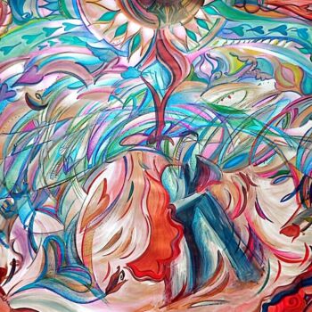 Peinture intitulée "Libertango" par Paula Reschini M, Œuvre d'art originale, Acrylique Monté sur Autre panneau rigide