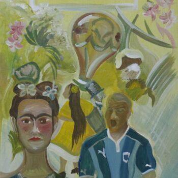 Peinture intitulée "Frida Kalo y Tito V…" par Paula Reschini Mengoni, Œuvre d'art originale, Acrylique