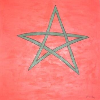 Painting titled "Bandera de Marruecos" by Paula Weiszkopf, Original Artwork