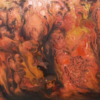 Peinture intitulée "Burning Thoughts" par Paula Abou Jaoude, Œuvre d'art originale, Peinture vitrail Monté sur Plexiglas