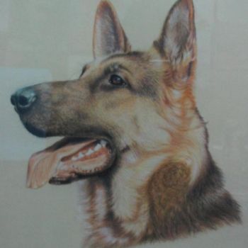 Dibujo titulada "perro" por Paula Aguirre, Obra de arte original, Otro