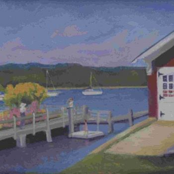 Pittura intitolato "At the dock" da Paula Emery, Opera d'arte originale, Olio