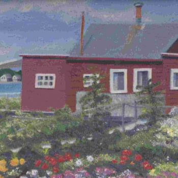 Painting titled "The Lobster Shack a…" by Paula Emery, Original Artwork, Oil