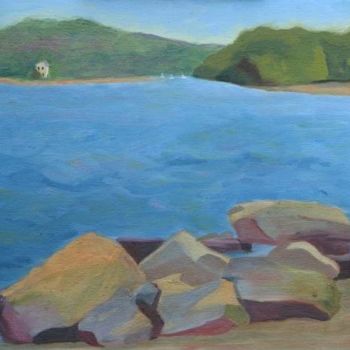 Painting titled "View of Hamburg Cove" by Paula Emery, Original Artwork, Oil