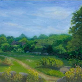 Painting titled "Summer Afternoon at…" by Paula Emery, Original Artwork, Oil
