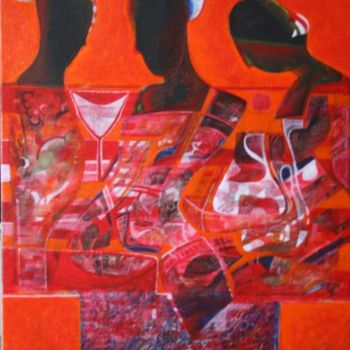 Painting titled "Composition" by Paula-Gina Baranovschi, Original Artwork, Acrylic