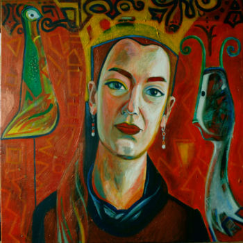 Painting titled "Maria" by Paula-Gina Baranovschi, Original Artwork, Acrylic