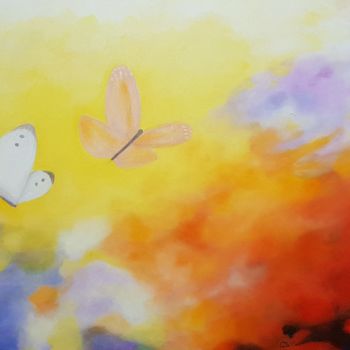 Pittura intitolato "Papillonnages" da Paula Valdivia, Opera d'arte originale, Olio Montato su Telaio per barella in legno