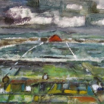 Schilderij getiteld "Noord Hollandse Lan…" door Paul Berkholst, Origineel Kunstwerk